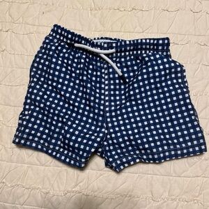 Blue and White Checkered Swimsuit